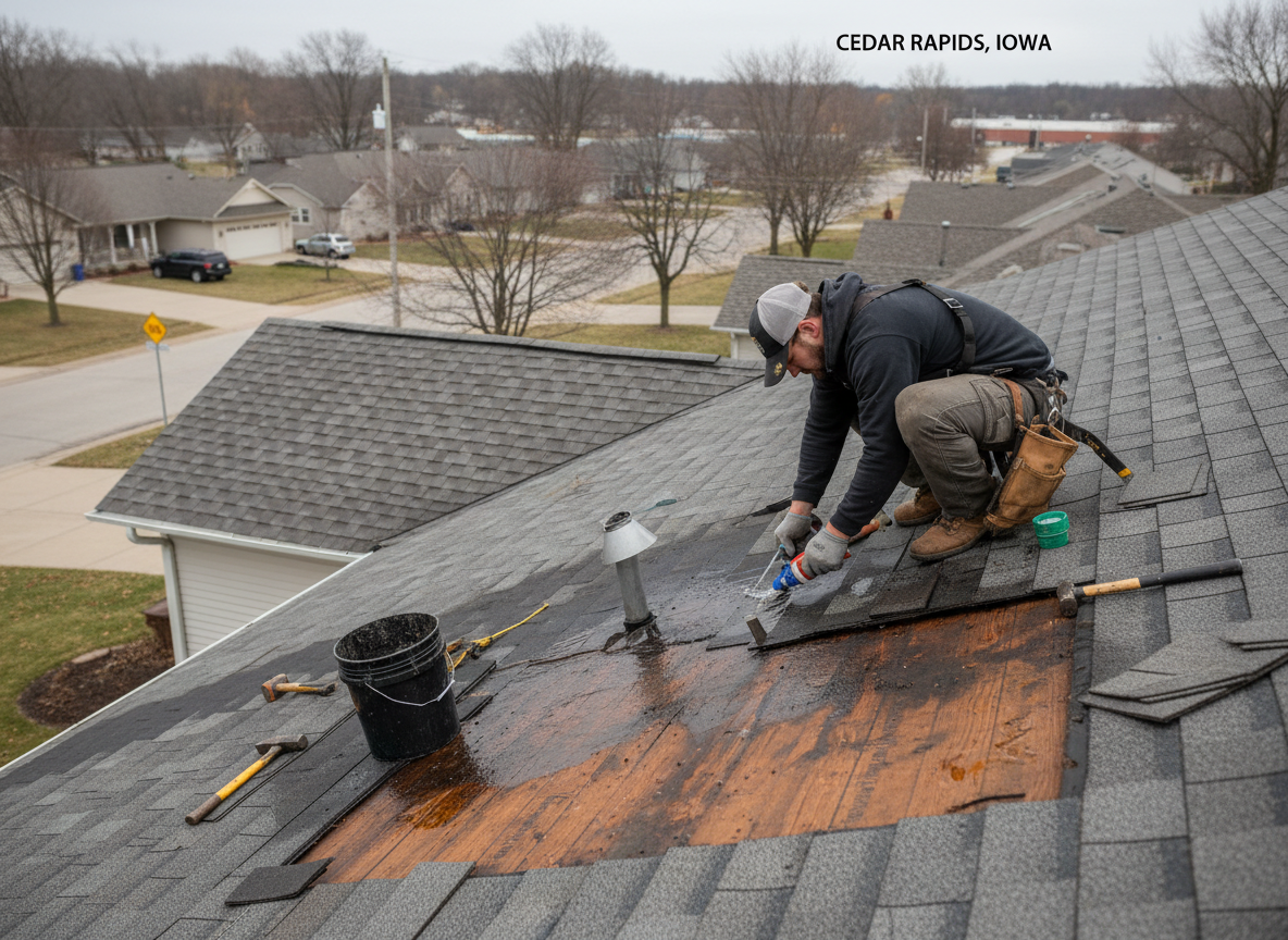 roof repair in Bowman Woods, IA